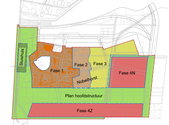 Fase 1: Afronding + oplevering (De laatste woningbouwkavels in deze fase zijn dit jaar uitgegeven). Het woonrijpmaken van het gebied is in volle gang, incl. aanleg bruggen en duikers. Fase 1: Afronding + oplevering (De laatste woningbouwkavels in deze fase zijn dit jaar uitgegeven). Het woonrijpmaken van het gebied is in volle gang, incl. aanleg bruggen en duikers. Fase 2: Laatste fase van uitgifte kavels in 2021, start met het woonrijpmaken van het gebied. Fase 2: Laatste fase van uitgifte kavels in 2021, start met het woonrijpmaken van het gebied. Fase 3: In voorbereiding de eerste uitgifte staat gepland in 2021. Fase 3: In voorbereiding de eerste uitgifte staat gepland in 2021. Fase 4N/4Z: Gepland voor periode 2023 en verder. Eerste gronduitgifte wordt verwacht in 2024. Fase 4N/4Z: Gepland voor periode 2023 en verder. Eerste gronduitgifte wordt verwacht in 2024. Het Sluishuis: In voorbereiding, geplande gronduitgifte in 2022. Het Sluishuis: In voorbereiding, geplande gronduitgifte in 2022. 